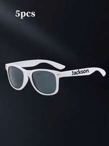 1pc/ Custom Name Glasses - Personalized Text Lightweight Full-Frame Casual And Fashionable Glasses With Colored Lenses | Wide Version Suitable For Weddings, Bachelor Parties, Valentine's Day And Birthday Gifts, Modern Glasses Design, Simple Frame