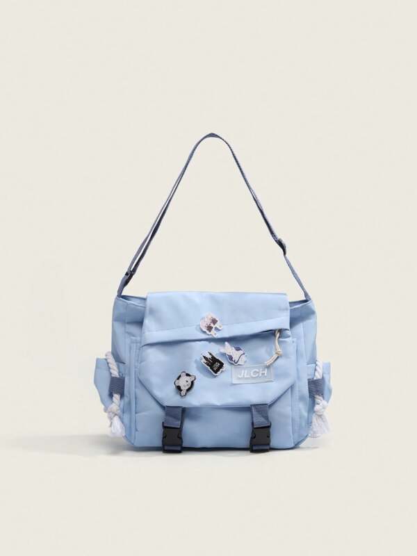 Bolso cruzado de mujer de tela de nailon, estilo casual diario, vacacional, elegante y de moda