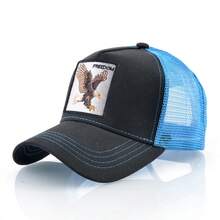 KKISSBAOBEI Unisex Eagle Embroidered Trucker Hat With Patchwork, Suitable For Daily Casual Sports Use - Multicolor - View 9