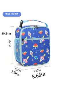 1pc Cartoon Lunch Bag | Large Capacity Bento Box Lunch Bag | Thick Aluminum Foil Insulated Portable Lunch Tote | Lunch Bag, Lunch Box, Floral Pattern, Insulated, Large Capacity, Carry Meals, Bring Lunch To School/Work, Aluminum Foil Thick, Lunch Bag For Office, Kitchen, Kitchen Accessories