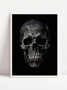 Spooky Skeleton Hand Peace Sign Digital Print - Halloween Wall Arts - Instant Download - Black And White Halloween Decor Posters, Optional Frame Home Decor Fall Decor Room Decor