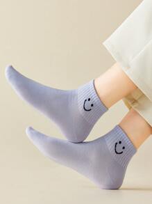 5 pares de calcetines para mujer de media caña, colores surtidos, para uso casual y diario