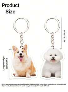 1 pièce Porte-clés photo personnalisé, porte-clés photo en acrylique pour animaux de compagnie, cadeau humoristique, cadeau mignon d'anniversaire, thème anime/dessin animé, design animal/peluche, porte-clés de fantaisie décoratif pour femme avec mousqueton, cadeau d'anniversaire ou de fête idéal