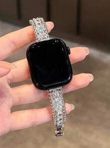 The New Diamond Bracelet Strap Is Compatible With Apple Watch Straps, Compatible With Apple Watch Straps 10/8/9/7/6/5/4/3/2/1 Series, And Compatible With Apple Watch Straps Ultra40mm 44 41 45 49 42 38mm Women's Fashion Bracelet Accessories. It Is Not Stuffy And Comfortable To Wear, Perfectly Fitting The Wrist