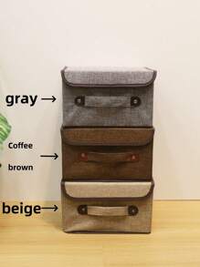 1 Stück faltbare Aufbewahrungsbox aus Leinen, Aufbewahrungskorb mit Deckel, kleine/mittlere/große Kleidungsaufbewahrungsbox, Organizer Box für den Schreibtisch, Kleideraufbewahrungswürfel, Aufbewahrungskorb mit großer Kapazität und Deckel