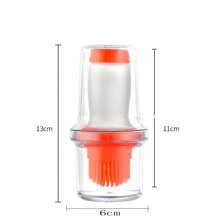 1 pieza Pincel de silicona para aceite con tapa, para untar aceite, salsa, bistec, parrilla, herramienta de cocina