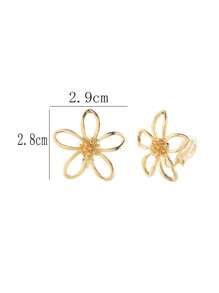 1 Paar modische fünfblättrige Blumenform Clip-On Ohrringe für Frauen, elegante Ohrringe für den täglichen Gebrauch und als Geschenk, geeignet für Damen