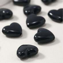100 件/17 毫米 3D 亚克力心形珠 - 红色、黑色和多种颜色 - 光泽闪亮的活力心形工艺用品，适用于 DIY 珠宝制作、项链、耳环、手链、钥匙扣、手机挂件、吊坠 - 手工串珠、简约风格、耐用光滑质地 - 情人节、圣诞节、礼物、女士、手工艺人、时尚配饰、串珠套装、珠宝配件、工艺套件 - 彩色 - 查看 3