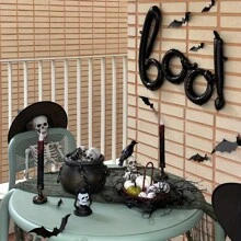 1 Stück 113*44cm Boo! Buchstaben Folie Ballon aufgepumpt Halloween Party Banner Hintergrund Dekoration