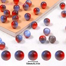 20/30 piezas de cuentas acrílicas arcoíris AB iridiscentes - cuentas espaciadoras redondas, adecuadas para joyería hecha a mano, pulseras y llaveros DIY, materiales para hacer joyas