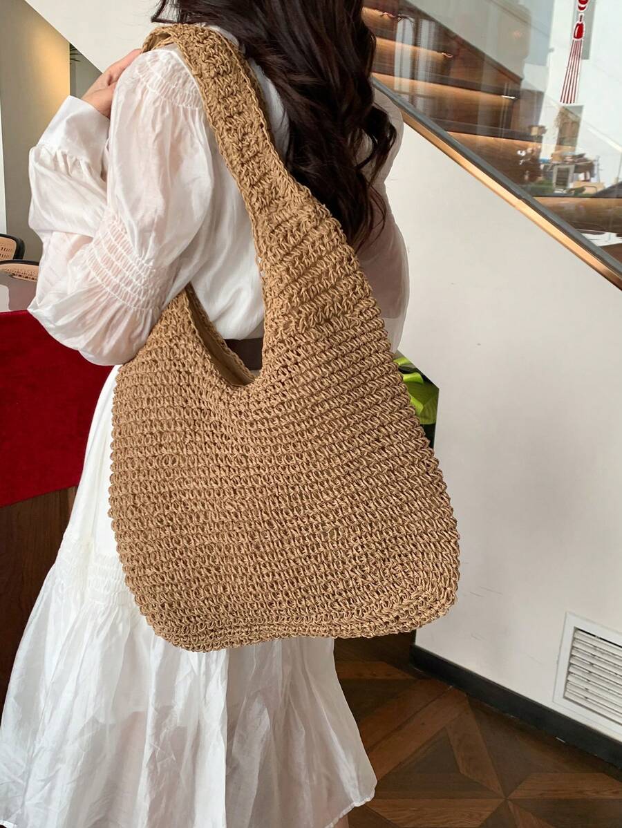 Fashionable Straw Woven Tote Bag For Women, Leisure Style