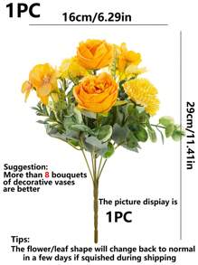 1PC/3PCS Artificial 7-Head Peony Silk Hydrangea Bouquet, Bride Holding Flower Material, Home, Dining Room, Vase Decoration, Wedding Decoration, Background Wall Decoration, Flower Wedding Car With DIY Wreath Material, Door Lintel, Flower Material, Valentine's Day Gift, Autumn Decoration,Fall Decor,Autumn