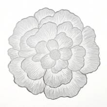 1 pièce/4 pièces/6 pièces/150 pièces Sets de table ronds en PVC style occidental avec motif pivoine, résistants à la chaleur, antidérapants, sets de table décoratifs pour hôtel, restaurant, fête, mariage, festival