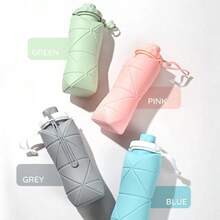 Silicone Collapsible Sports Water Bottles Outdoor Camping Folding Water Cup Large Capacity Travel Foldable Leakproof.Kettle - Hồng - Xem 7