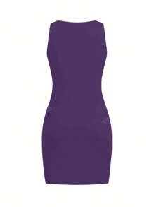 Vestito estivo da donna casual, monocolore, minimalista, senza maniche, maglietta, gonna, estivo, aderente, canottiera, bodycon, abito da spiaggia, abbigliamento