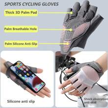 Luvas de Ciclismo de Meio Dedo para Absorção de Choque Esporte Ao Ar Livre Equitação, Mitenes Respiráveis de Fitness Anti-Derrapante Coberturas de Mão Unissex
