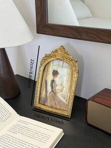 قطعة واحدة إطار صورة ديكور طرحة ذهبية بطراز قديم، مناسب لديكور المنزل والمناسبات الخاصة - إطار الصورة الرجعية - مشاهدة 5