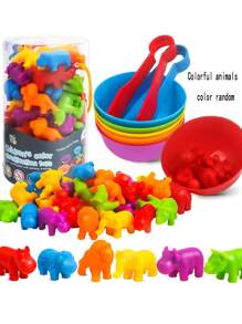 Juego educativo para niños, set de juguetes de clasificación, reconocimiento de colores, cálculo de cantidades, juego interactivo de aprendizaje temprano (color aleatorio)
