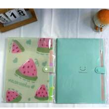 2 Packs Expanding File Folders With 5 Pockets 16 Labels, School Home Office Must Have, 4 Summer Fruits Patterns Optional