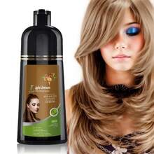 Natural Hair Dye 3 IN 1, Gray Hair Coverage, Color Shampoo For Women & Men, Vegan Ammonia Free (Light Brown) - Brown - View 1