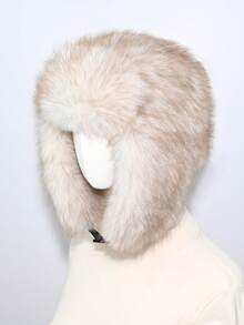 1顶加厚仿狐狸毛猎帽,帽子围巾套装,适合秋冬季户外活动,保暖百搭,可用于徒步、滑雪、骑行和日常佩戴,复古亚克力渔夫帽,保暖内衬飞行员帽,万圣节礼物 - A - 查看 33