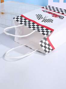 4 Stücke/Set mit bedruckten Geschenktüten aus Papier mit Rennsportmotiven, einfache und praktische Einkaufstaschen, Party-Geschenktüten mit Rennsportmotiven, Geschenkverpackungstüten für Spielzeuge bei Geburtstagsfeiern, Geschenktüten, die für den Familienalltag und Partys geeignet sind