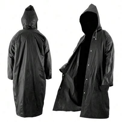 2PCS Waterproof Raincoat Jacket Mens Womens Long Hooded Rainwear EVA Rain Coat