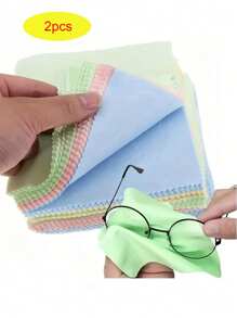 1/5/10/20/100 Pieces Of Reusable Microfiber Cleaning Cloths, Suitable For Glasses, Camera Lenses And Smartphone Screens - Thick, Soft, Odorless Wiping Wipes That Do Not Scratch, Random Colors, For Glasses Cleaning,Back To School,Back To School Supplies