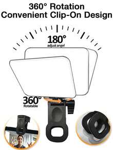 Đèn LED selfie GENAI B10, Đèn điện thoại sạc kẹp có CRI 95+, 3 nhiệt độ màu, 10 mức độ sáng, Đèn quay video di động để trang điểm, tự sướng, quay vlog, hội nghị truyền hình, phát trực tiếp phù hợp để tự sướng và phát trực tiếp, Đèn di động - Xem 5