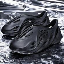 Men Women Clogs Foam Runners Hollow Sandals Foam Runner Shoes Slip-On Walking Platform Lightweight Cloud Slides Non-Slip Soft Runner Sandals Breathable Arch Support Sandals Breathable Non-Slip Beach Shoes Casual Fashion Sports Sandals One Pair - 黑色 - 查看 3