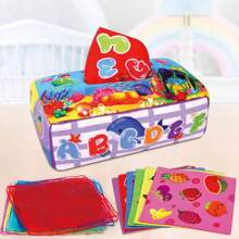 Caja sensorial para bebés, práctica de habilidades motoras finas para infantes, caja de papel de educación temprana inteligente para recién nacidos, jalar y jugar, juguete calmante