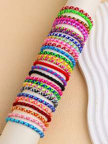 10 件/批时尚多彩手工编织女孩男孩手链流苏可调节手绳适合送给家人和朋友的珠宝礼物 - 10條友誼繩 - 查看 2