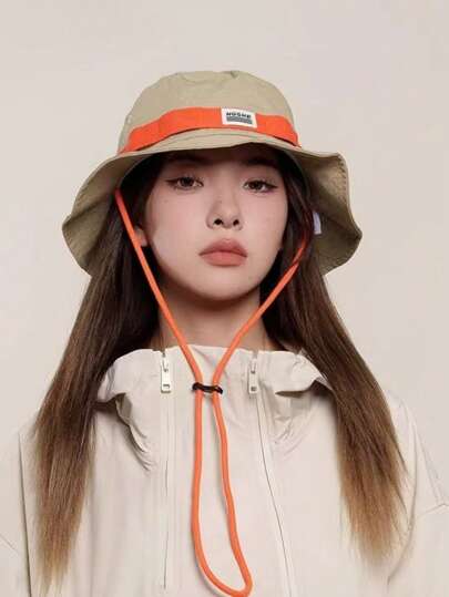 4-Season Women's Outdoor Travel Hat, Wide BrimBucket Hatp, Drawstring Hiking Sun Hat - Suitable For Outdoor Travel, Vacation, Adventure - Unisex