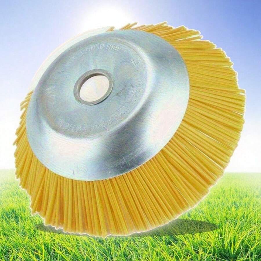 8英寸尼龙刷式修剪器头，适用于旋转式修剪器，重型尼龙线草坪修剪器附件，草坪清洁刷，园艺工具配件
