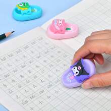 Sanrio 2pcs/Set (Random Style) Cute Cartoon Kuromi/My Melody Themed Creative Eraser, Clean Erase Without Residue, Ideal Stationery Gift, Mini Eraser Set, School Supplies Prize, Holiday Gift