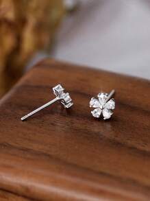 1 Pair Women's Flower & Cherry Blossom Stud Earrings, Fashionable Luxury Elegant Romantic Unique Design, Suitable For Daily Wear, Gathering, Party