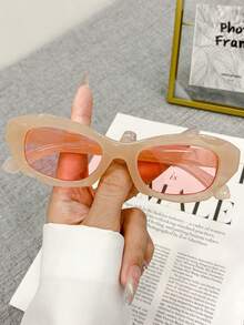 新款复古多边形个性时尚眼镜，男女通用高端简约百搭沙滩派对时尚眼镜，适合日常佩戴 - 彩色 - 查看 2