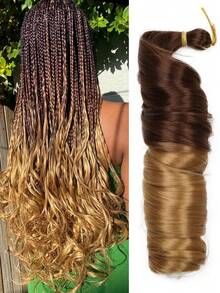 1 Pack Synthetic French Curls Black Blue Pink Brown Spiral Curls Crochet Braids Hair High Heat Loose Wave Curls Weave Hair Extensions For Women And Kids Daily Holidays And Cosplay Christmas New Year Carnival Music Festival Braided Hair... - Multicolor - View 12