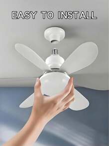 Ventilatori a soffitto con luci, Ventilatore a soffitto piccolo da 20.5 pollici con luce da 40W E27, con telecomando per timer, 3 velocità e 3 colori di luce LED (3000-6500K), lampada ventilatore moderna per camera da letto e salotto