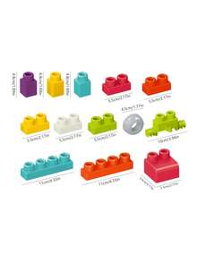Soft Rubber Building Blocks For Toddlers 3+, Large Choking-Proof Blocks | Squeeze & Stack Educational Toys | 18/26/32PCS Baby Gift,For Back-To-School Season, Halloween, Christmas - Large Particle Soft Plastic Building Blocks - View 3