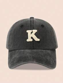 1pc Kids Washed 26-Letter Baseball Cap, Boys Girls Sun Hat Suitable For Outdoor, Sunscreen, Daily Wear