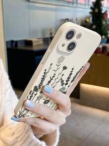 Flower 1pc 穿孔边缘花卉彩绘加厚防摔手机壳，兼容 16/11/16pro/16plus/16promax/16e/15Promax/13/14/12/XS/XR/7G/8P，兼容 Galaxy S25/S25PLUS/S25 Ultra/A16/A36/A26/A56/A50/A12/A32/A52/A72/A51/A21S/A13/A14/S24/S24PLUS/S24Ultra、S22/A52/A53/A54/A55/，兼容 Mi 11/12Pro/12/12X/13Pro/14Pro/15Pro/，兼容 Redmi 10/9/Note9/12c/Note11pro/Note8Pro