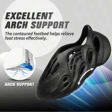 Foam Runners Shoes For Men Women, Soft Cloud Slides Slippers Non-Slip Walking Sandals, Beach Platform Pillow Sandals Lightweight Slip-On Foam Runners, Outdoor Quick-Drying Sports Slides - 黑色 - 查看 7