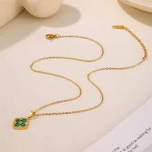 Conjunto de joyas de pulsera, collar y pendientes con flores, estilo accesorio de palacio de rombos, de estilo europeo y estadounidense