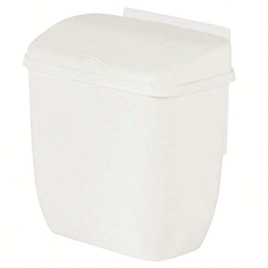 Hanging Trash Can For Kitchen Wall Mounted Garbage Bin With Lid Waste Bucket For Laundry Easy To Clean Space Saving Design - White - View 1