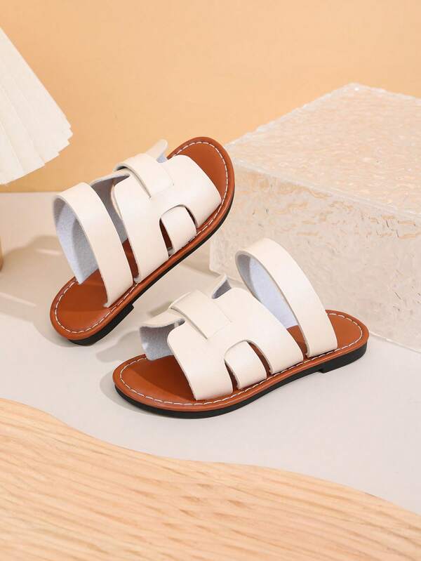 Un par de nuevas sandalias de verano para niños, a juego de colores, sandalias de verano para niñas, con suela suave, sandalias de moda para niñas pequeñas, zapatos casuales de princesa para niñas, zapatos de playa antideslizantes, adecuados para interiores y exteriores, apropiados para niños pequeños