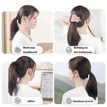 50件女士基本款高弹力马尾发带，多种发型（10件、50件/100件/200件/300件），休闲，女士头饰，女士发饰，马尾发带 - 黑色 - 查看 3