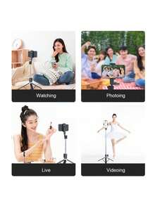 SUPFIRE NEW 170cm Selfie Stick Tripod Mobile Phone Holder Monopod Bluetooth Remote Shutter Portable Tripods - không có đèn led đen - Xem 5