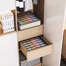 4 Stücke zusammenklappbare BH-Organizer - stapelbare Gitterschubladen-Einteilungen für Unterwäsche/Socken, platzsparende Kleiderschrank-Boxen (hält über 30 Artikel)