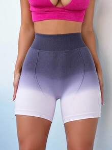 Short Deportivo Mujer con Diseño Degradado – Ideal para Gimnasio, Fitness y Yoga - Blanco y Negro - Ver 3